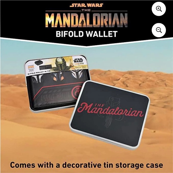 Star Wars Other - Star Wars Mandalorian Bifold Wallet with Tin Case NIB Concept One